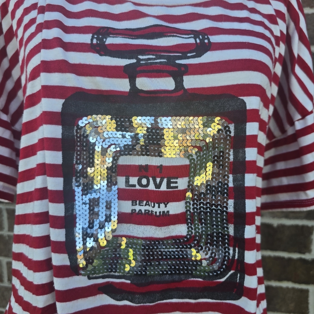 Red Striped Sequin Top - Picture 8 of 11